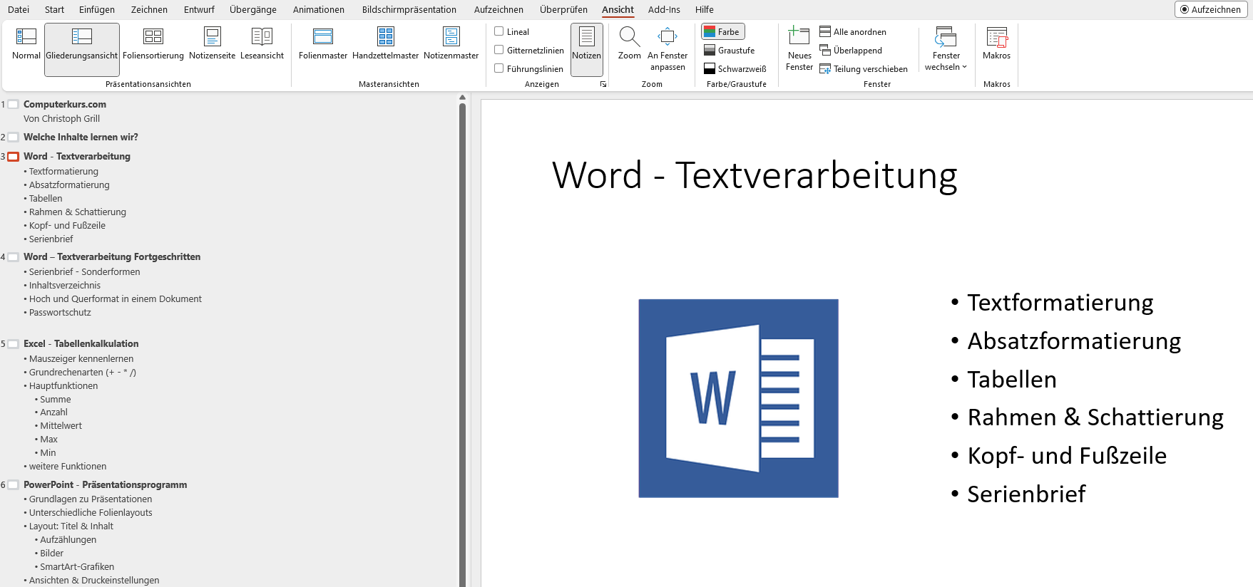 PowerPoint Ansicht