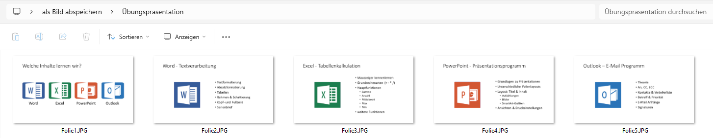 PowerPoint Folie als Bild speichern