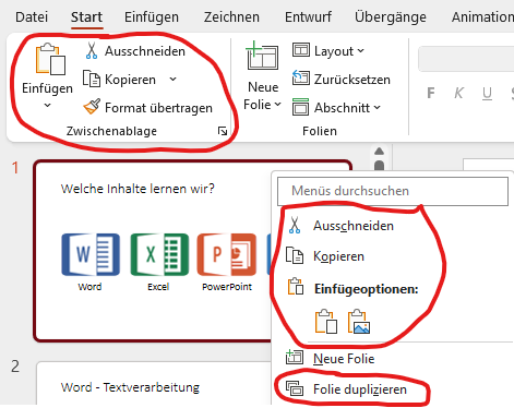 PowerPoint Folie duplizieren