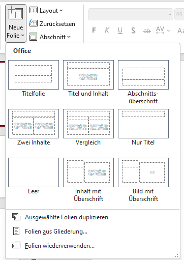 PowerPoint Folienlayouts