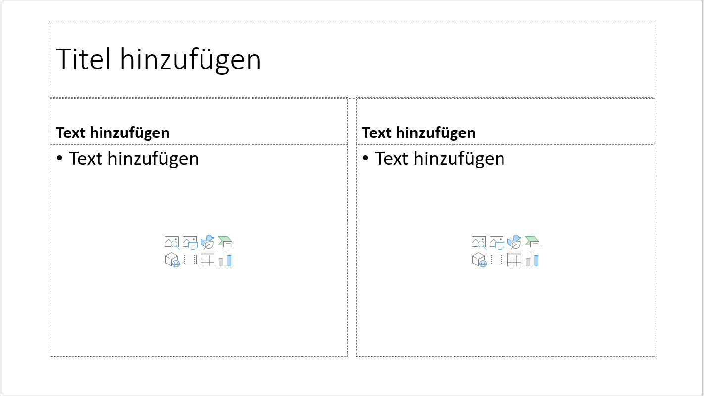 PowerPoint Folienlayout Vergleich