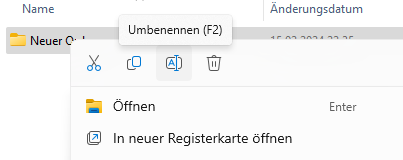 Ordner umbenennen