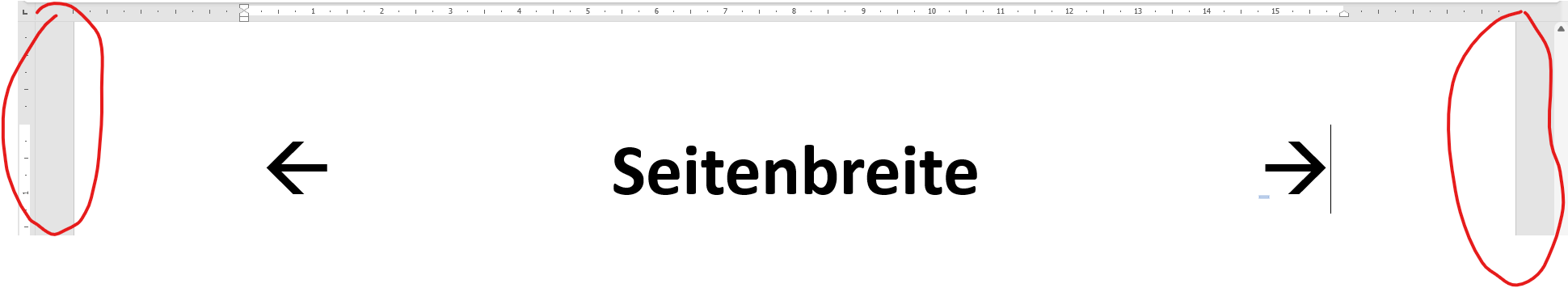 Word Ansicht Seitenbreite