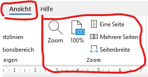 Word Ansicht