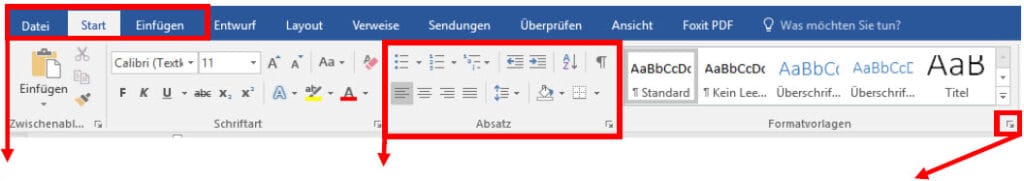 Word Programmoberfl che Word Programmoberfl che