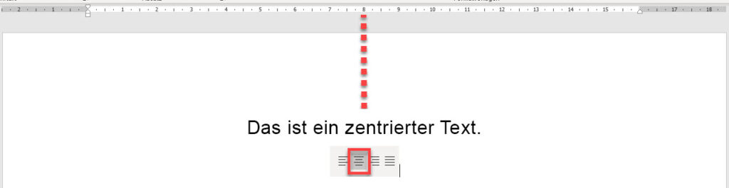zentrierter Text