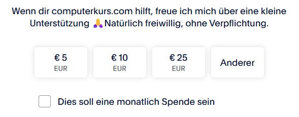 Computerkurs PayPal Spende