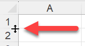 Excel Mauszeiger - Zeilnhöhe ändern