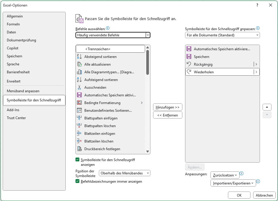 Excel Schnellzugriff3