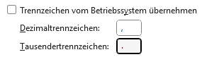 Excel 1000er Punkt Trennzeichen richtige Einstellung
